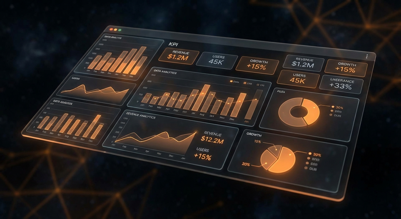 Real-time analytics dashboard showing revenue, conversions, and customer insights