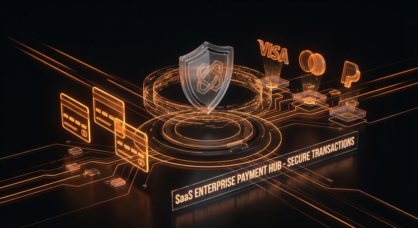 Payment gateway integrations showing Stripe, PayPal, and Square connections